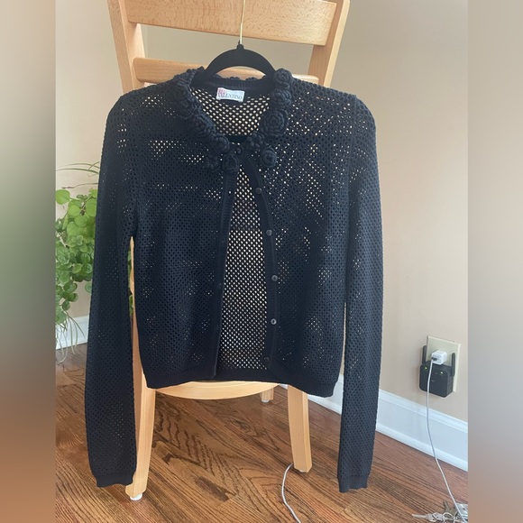 Red Valentino Black knitted mesh Cardigan size XS - Picture 3 of 17